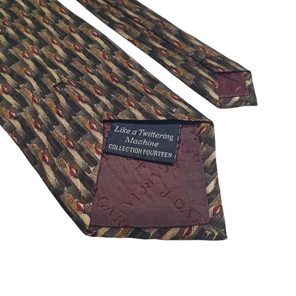 J Garcia Collection Fourteen Silk Necktie Like A Twittering Machine Vintage - Picture 5 of 5